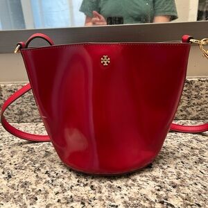 Tory Burch Glossy Red Crossbody Bag